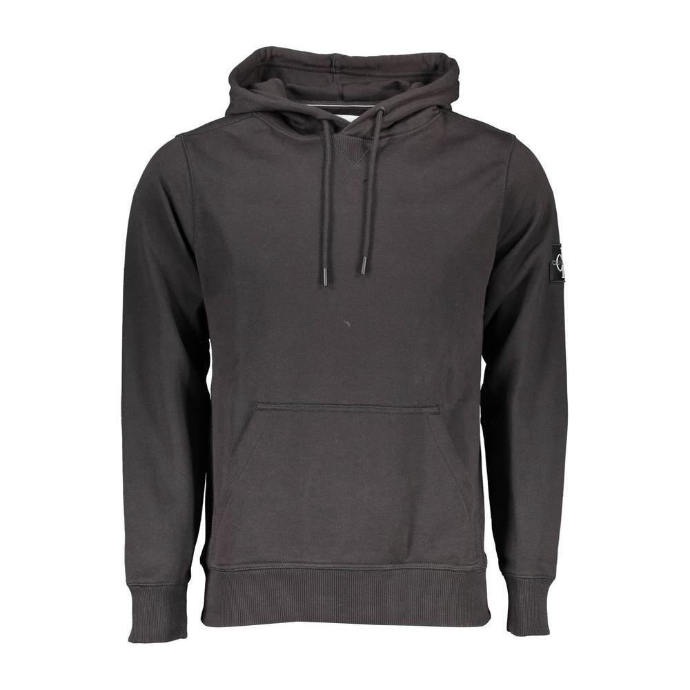 Calvin Klein Black Cotton Men Sweater with Hood