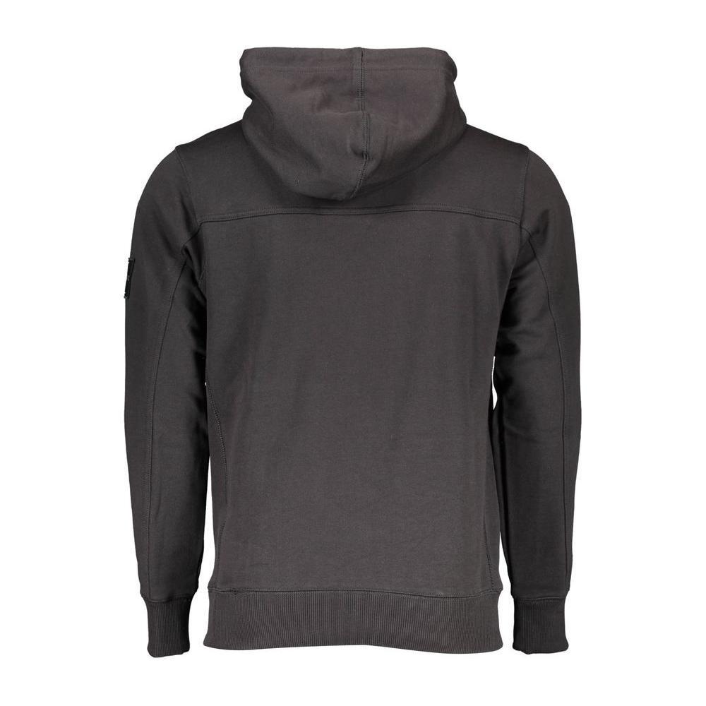 Calvin Klein Black Cotton Men Sweater with Hood
