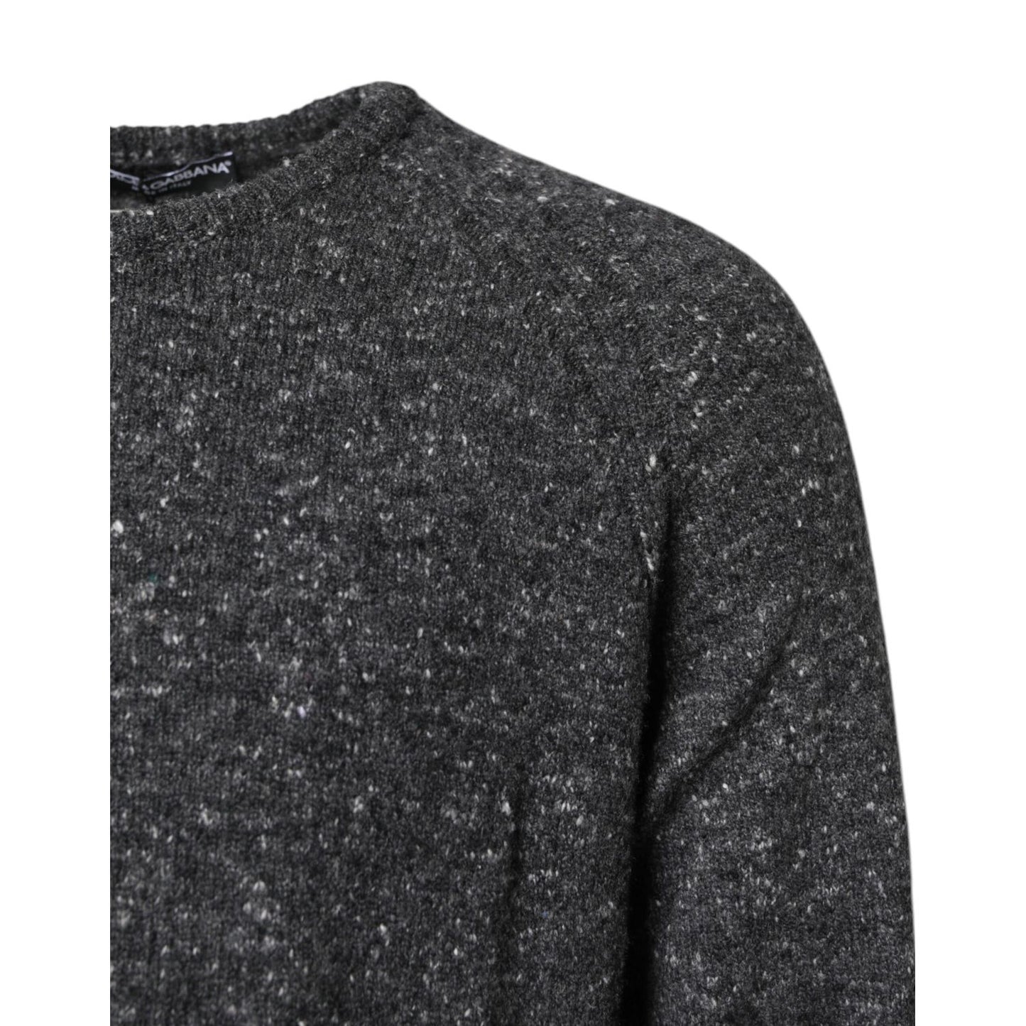 Dolce & Gabbana Gray Wool Knitted Round Neck Pullover Sweater