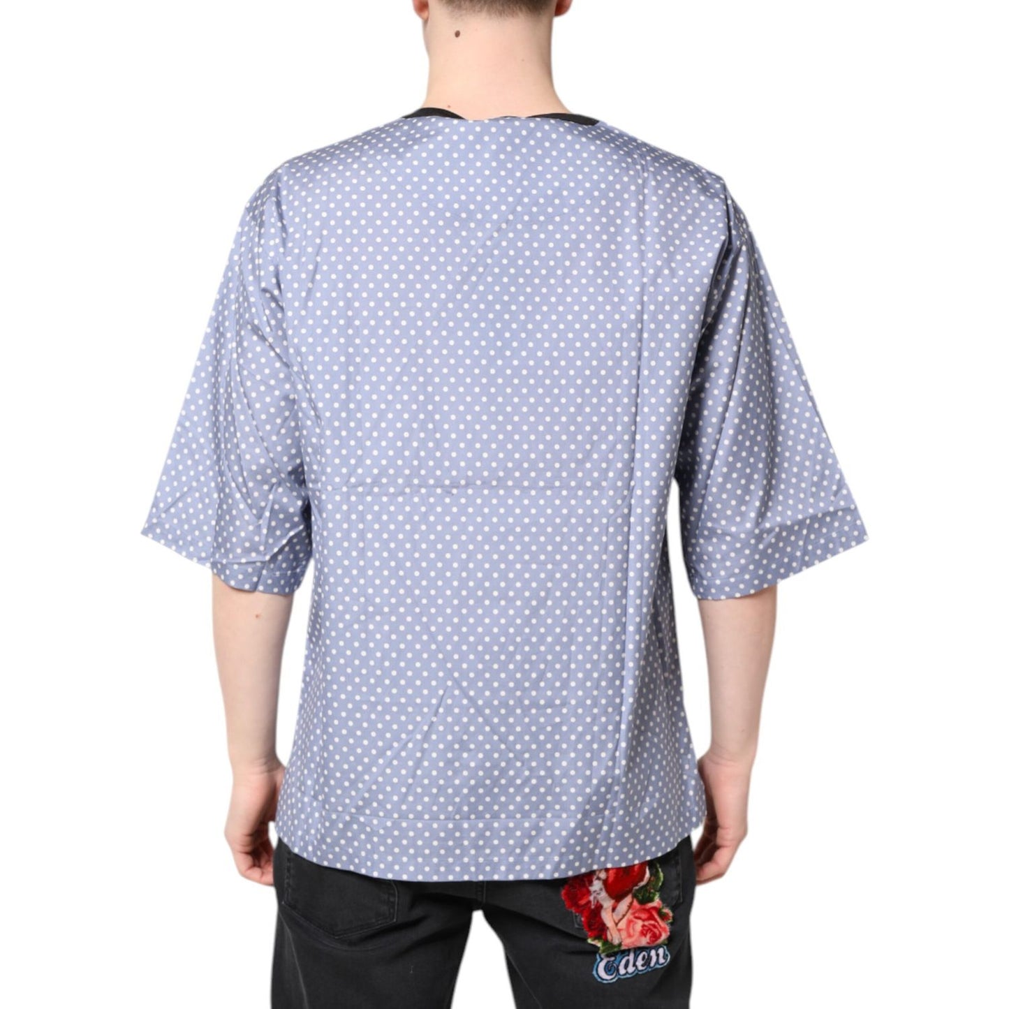 Dolce & Gabbana Light Blue Graphic Print Short Sleeve T-shirt