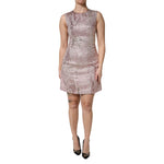 Dolce & Gabbana Pink Jacquard Sleeveless Sheath Mini Dress