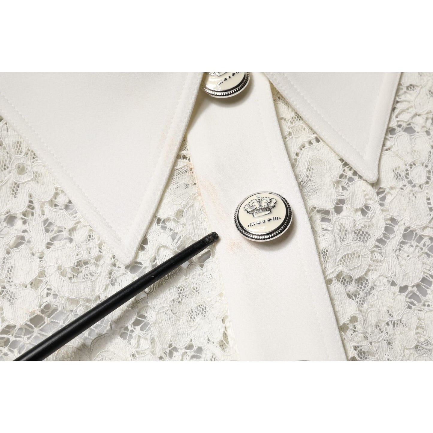 Dolce & Gabbana White Floral Lace Long Sleeves Shift Dress