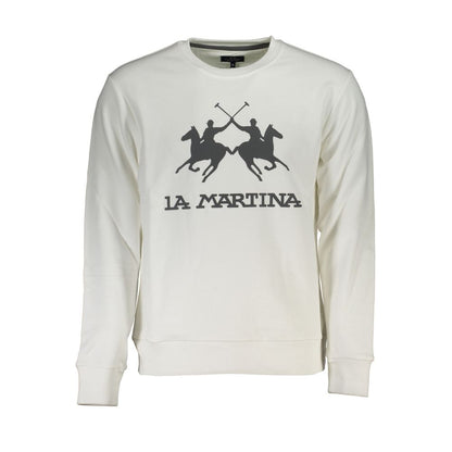 La Martina White Cotton Men Sweater