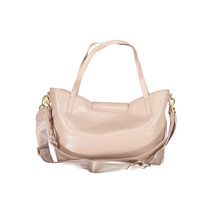 Mario Valentino Pink Polyethylene Women Handbag with shoulder handles and adjustable strap