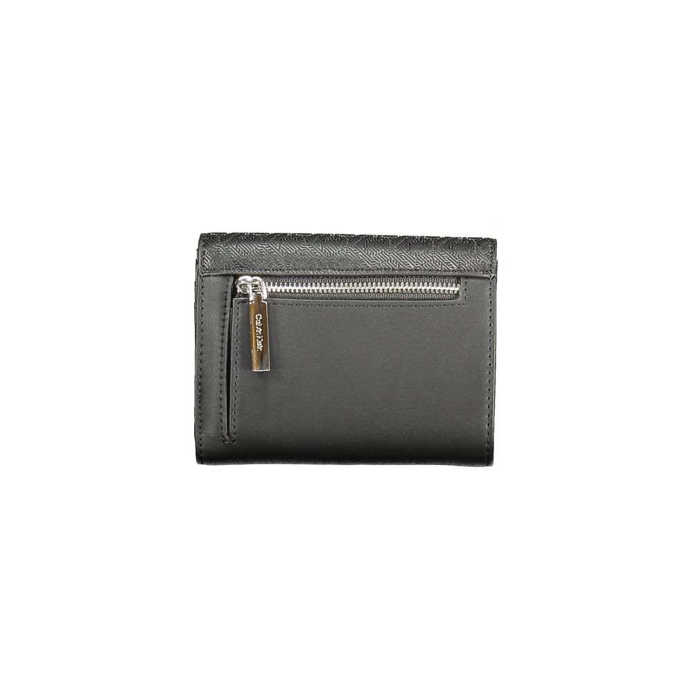 Calvin Klein Black Polyester Women Wallet with RFID-blocking and secure coin purse