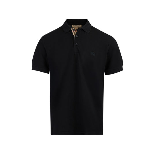 Burberry Black Cotton Collared Polo Shirt