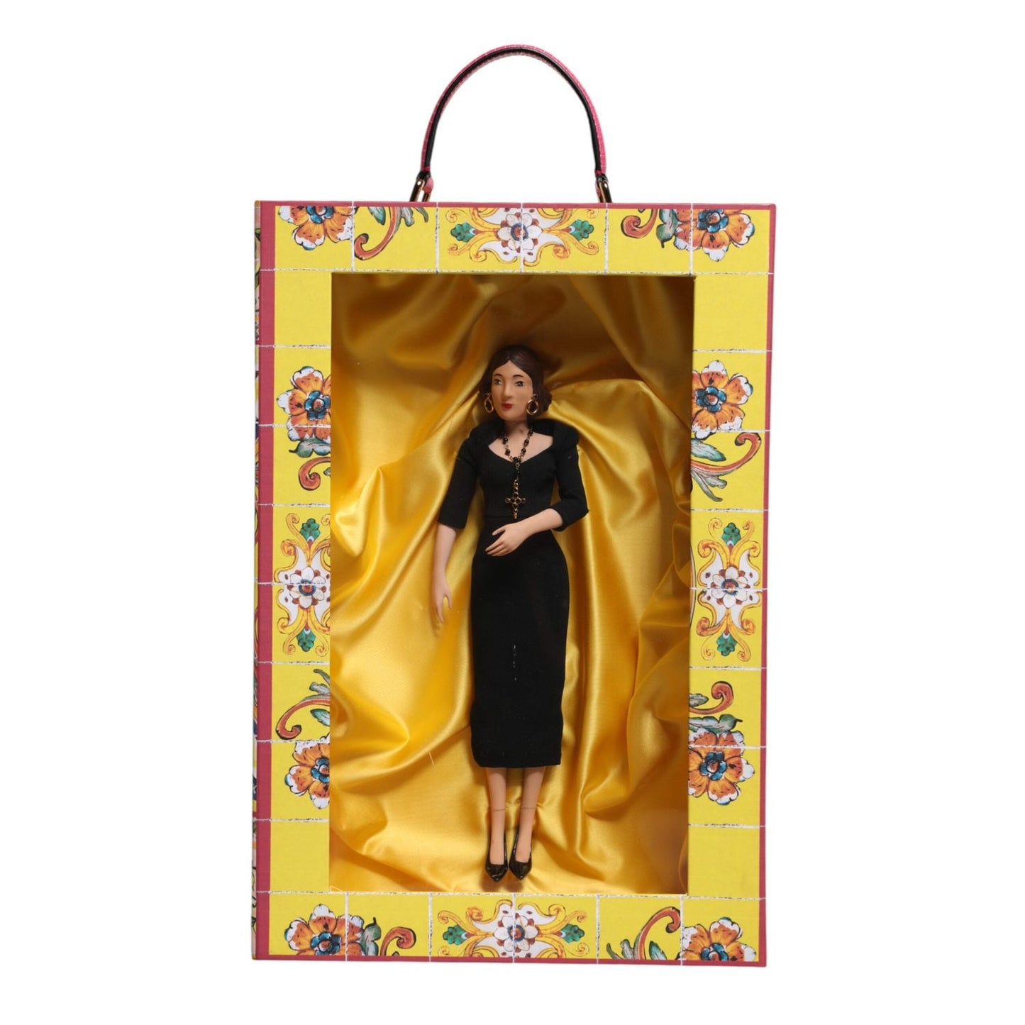 Dolce & Gabbana Black Dress Ceramic Porcelain Fashion Leather Sicily Dolls