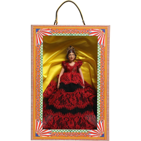 Dolce & Gabbana Red Dress Ceramic Porcelain Fashion Box Leather Sicily Dolls