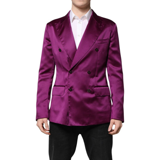 Dolce & Gabbana Purple Double Breasted Men Suit Coat Blazer