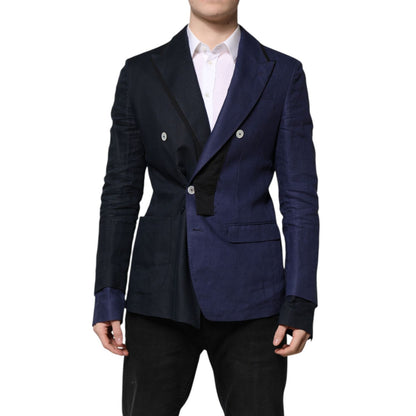 Dolce & Gabbana Navy Blue Double Breasted Suit Coat Blazer
