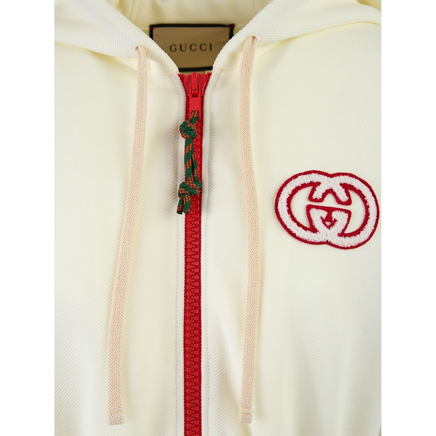 Gucci Cream Polyester Hooded Logo Sweatsuit