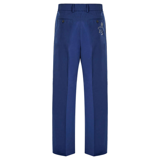 Gucci Blue Classic Cotton Pants
