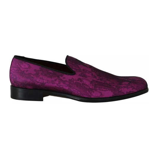 Dolce & Gabbana Purple Jacquard Loafers Dress Formal Shoes MV2186-39