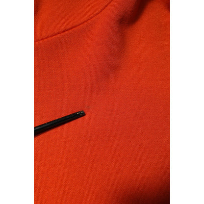 Dolce & Gabbana Orange Cotton Hooded Men Sweatshirt Sweater