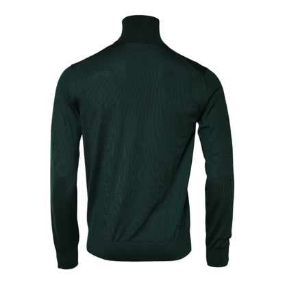 Dolce & Gabbana Green Cashmere Knitted Men Pullover Sweater