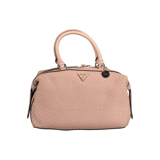 Guess Jeans Pink Polyethylene Women Handbag with dual handles and detachable strap