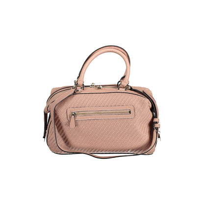 Guess Jeans Pink Polyethylene Women Handbag with dual handles and adjustable strap, stylish and functional for everyday use.