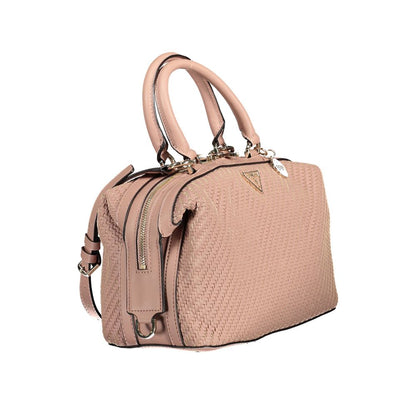 Guess Jeans Pink Polyethylene Women Handbag with dual handles and shoulder strap, vibrant and chic design for style and functionality.