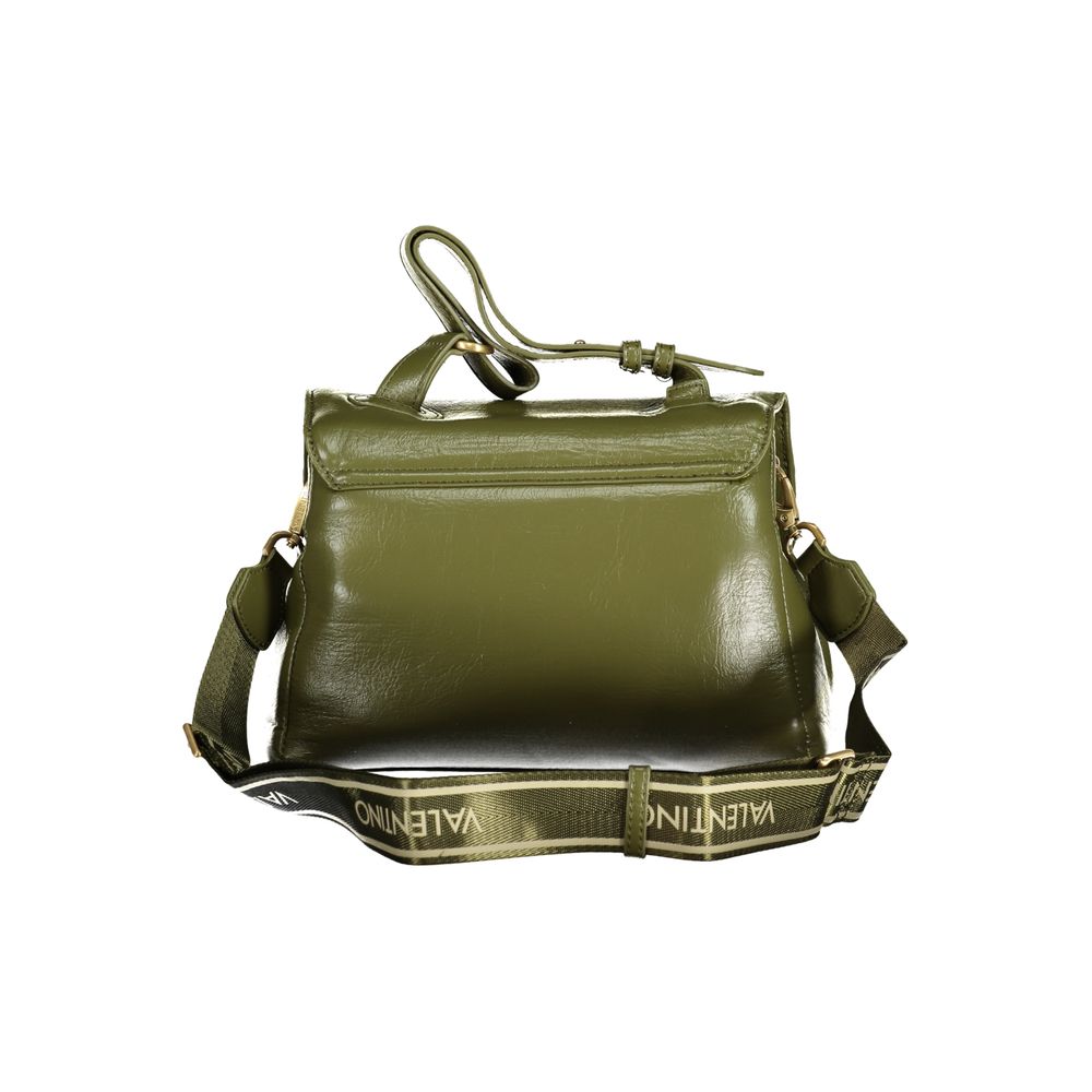 Mario Valentino Green Polyethylene Handbag with adjustable handle and strap, multiple compartments, zip and snap closure, logo detail.