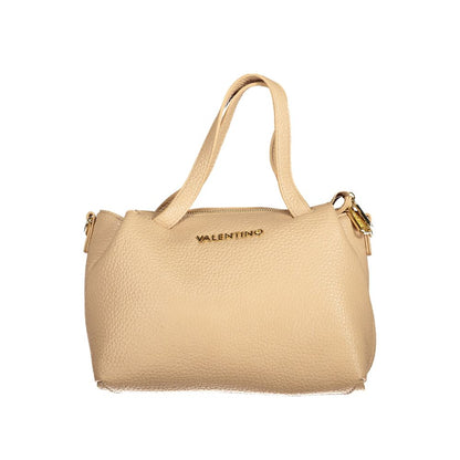 Mario Valentino Beige Polyethylene Women Handbag with dual handles and detachable shoulder strap