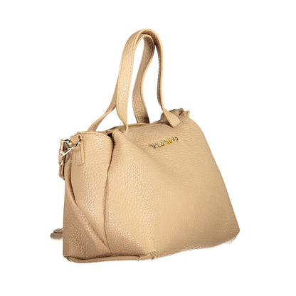 Mario Valentino Beige Polyethylene Women Handbag with detachable strap and zip closure, elegant design, perfect accessory for any outfit
