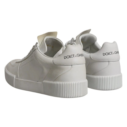 Dolce & Gabbana White Miami Leather Low Top Sneakers Shoes
