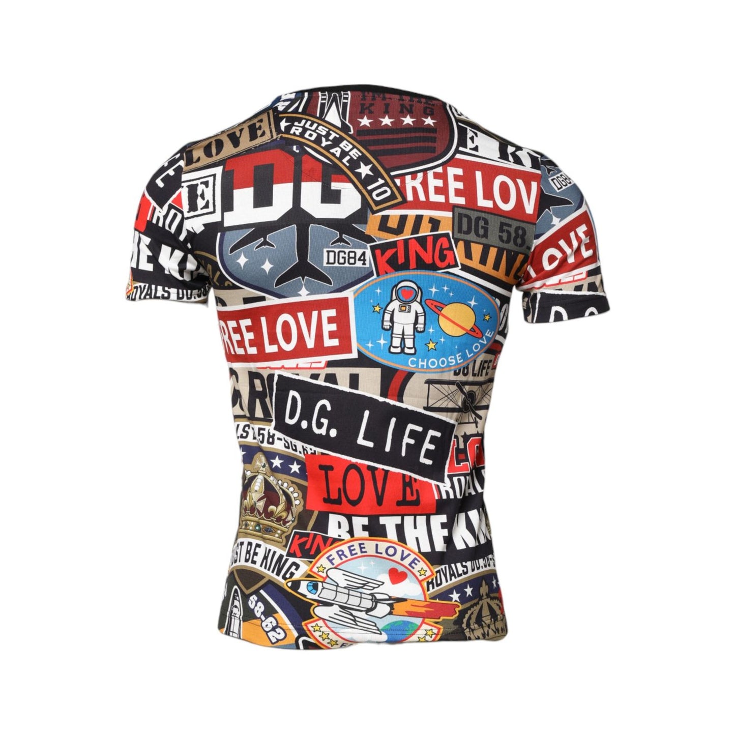 Dolce & Gabbana Multicolor Patchwork Cotton Crew Neck T-shirt
