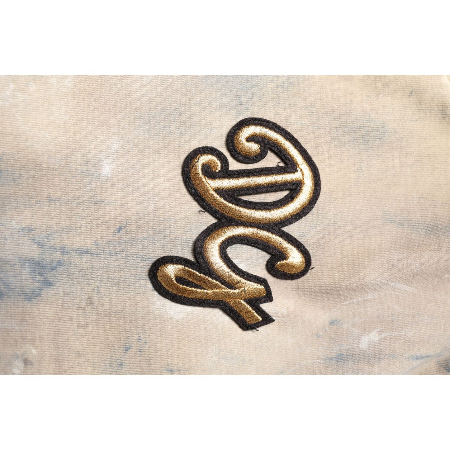 Dolce & Gabbana Beige Tie Dye DG Embroidery Cropped T-shirt