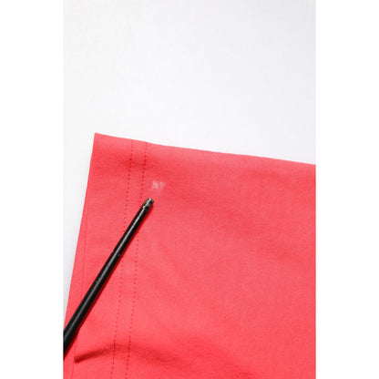 Dolce & Gabbana Red Cotton Lettering Print Crew Neck T-shirt