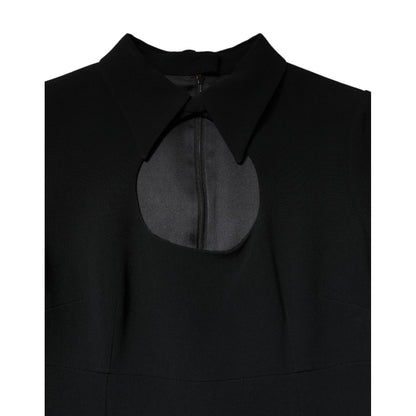 Dolce & Gabbana Black Long Sleeves Bodycon Sheath Midi Dress