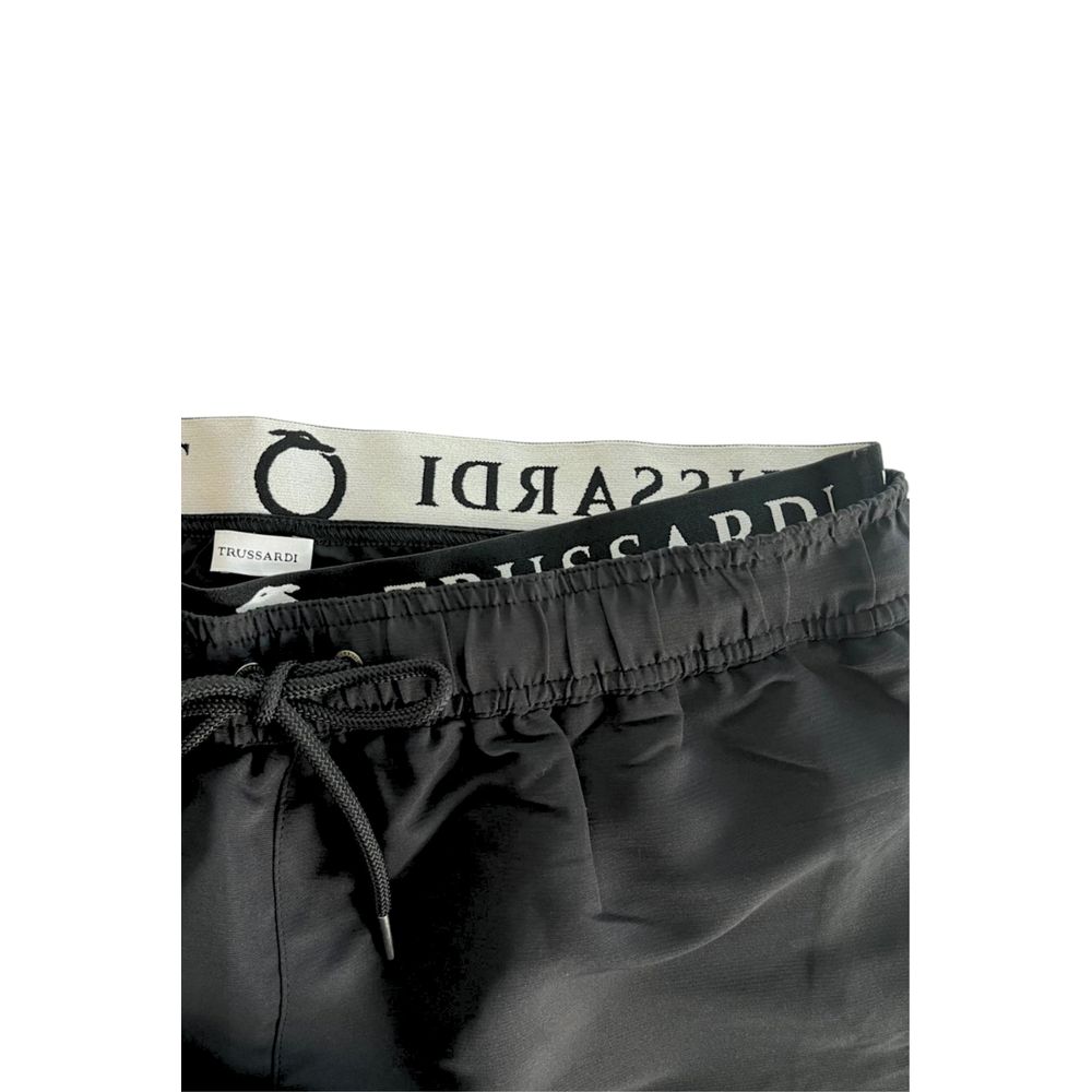 Trussardi Beachwear Black Polyester Swimwear
