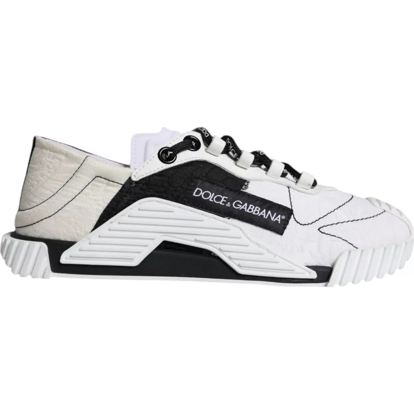 Dolce & Gabbana White Black Low Top NS1 Sneakers Shoes