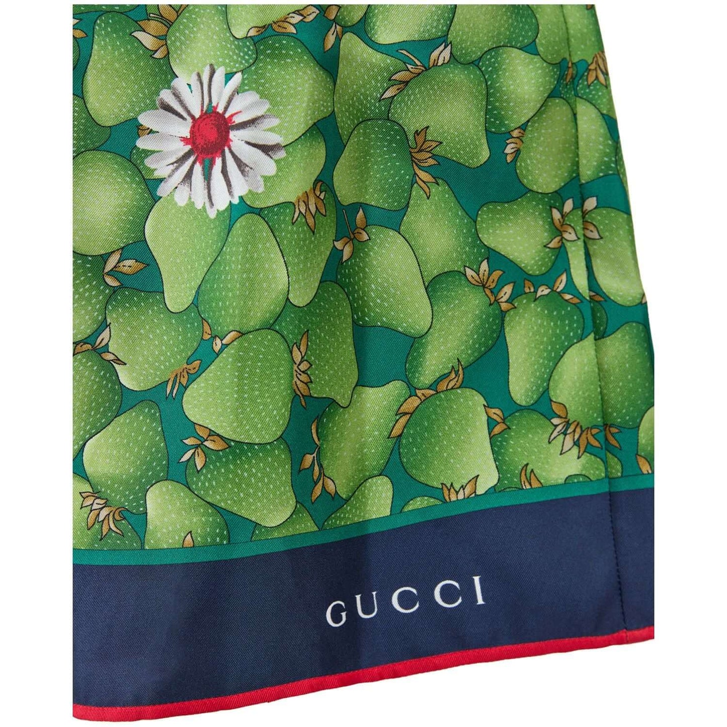 Gucci Green Flower Printed Silk Shorts