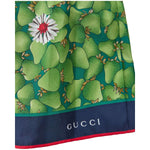 Gucci Green Flower Printed Silk Shorts