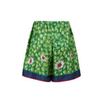 Gucci Green Flower Printed Silk Shorts
