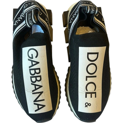Dolce & Gabbana Black White Slip On Sorrento Sneakers Shoes