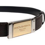 Dolce & Gabbana Black Blue Leather Gold Buckle Reversible Belt BEL9253-90