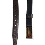Dolce & Gabbana Black Blue Leather Gold Buckle Reversible Belt BEL9253-90