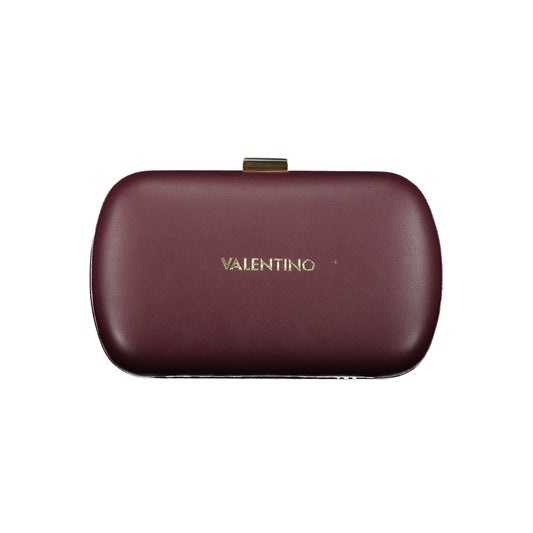 Mario Valentino Red Polyethylene Women Handbag with gold clasp, showcasing luxury and versatility with a removable chain shoulder strap.