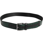 Dolce & Gabbana Green Black Polyester DG Logo Buckle Belt