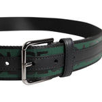 Dolce & Gabbana Green Black Polyester DG Logo Buckle Belt