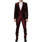 Dolce & Gabbana Bordeaux Silk 2 Piece Single Breasted Suit