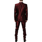 Dolce & Gabbana Bordeaux Silk 2 Piece Single Breasted Suit