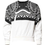 Dolce & Gabbana Black White Bandana Cotton Men Sweatshirt Sweater