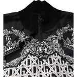Dolce & Gabbana Black White Bandana Print Full Zip Sweater TSH90603-54