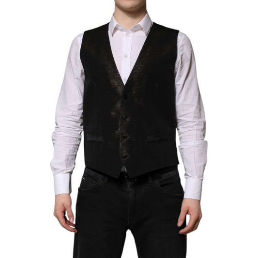Dolce & Gabbana Dark Brown Dress Formal Men Waistcoat Vest