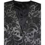 Dolce & Gabbana Black Gray Brocade Formal Men Waistcoat Vest
