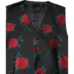 Dolce & Gabbana Red Floral Brocade Formal Men Waistcoat Vest