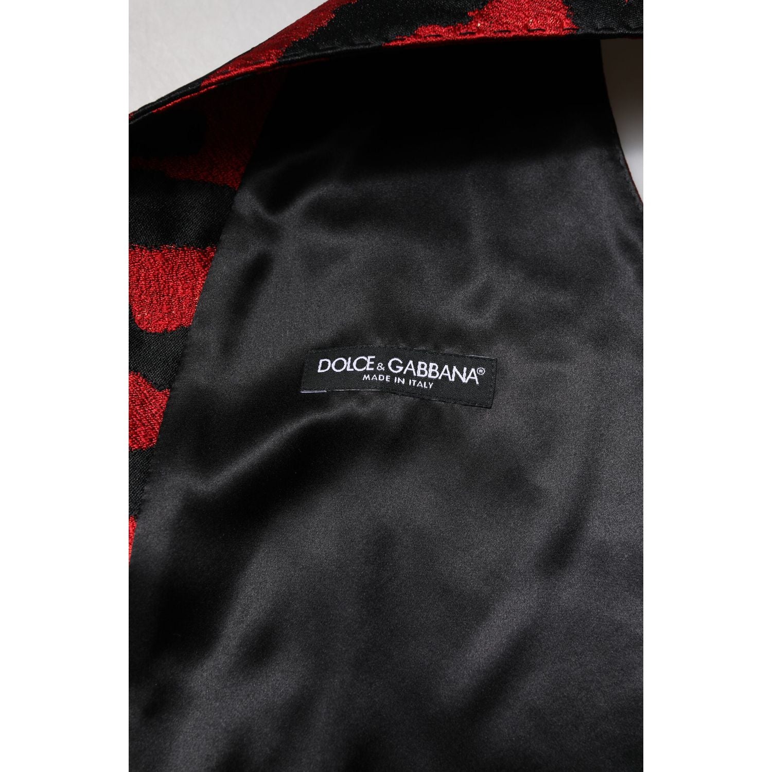 Dolce & Gabbana Red Black Stripe Dress Formal Waistcoat Vest