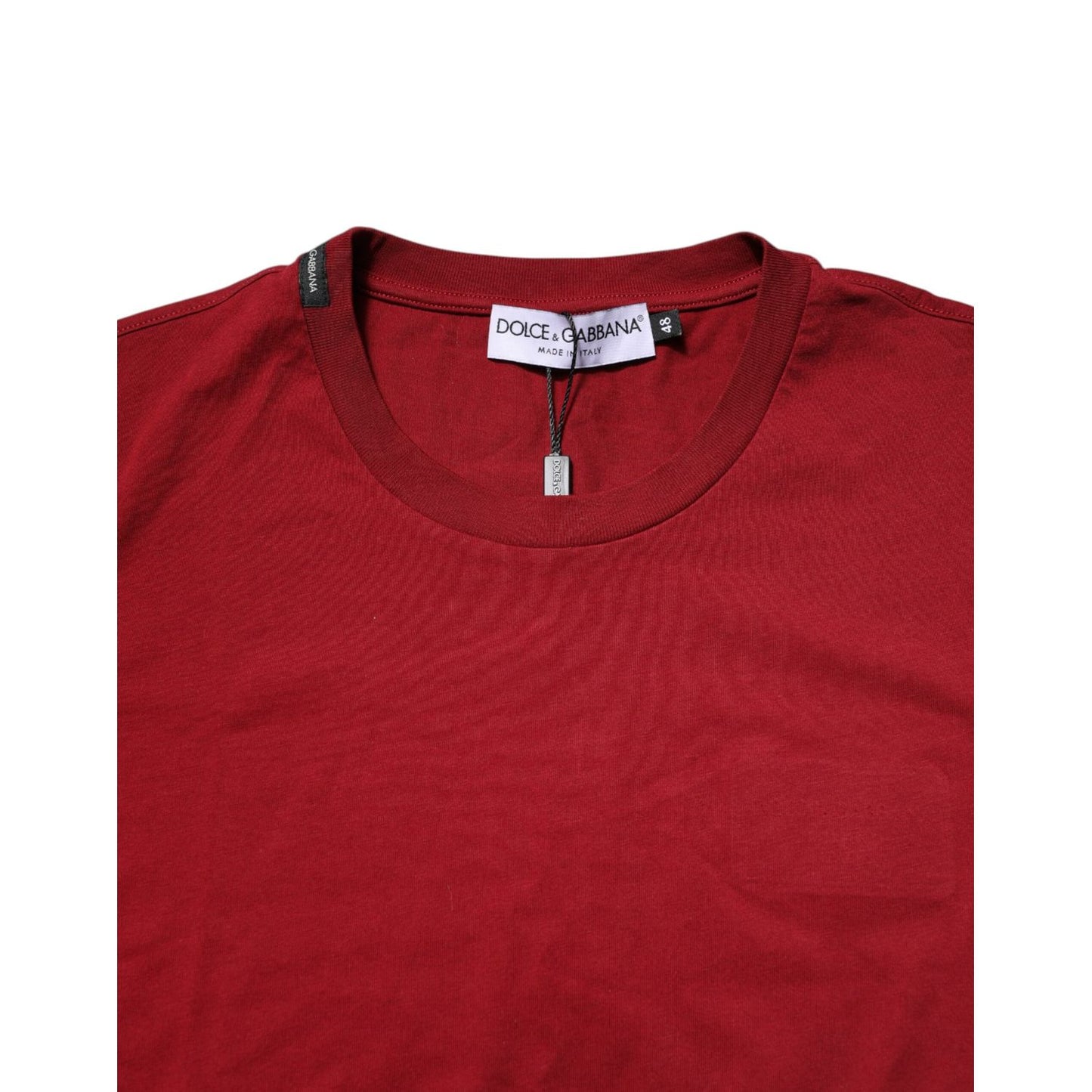 Dolce & Gabbana Red Cotton Short Sleeves Crew Neck T-shirt